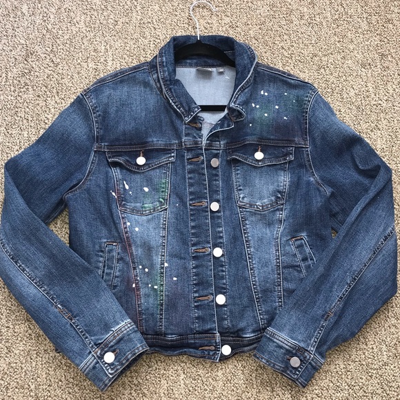 New York & Company Jackets & Blazers - New York & Co Paint Splatter Denim Jacket New York & Company Jackets & Blazers - New York & Co Paint Splatter Denim Jacket